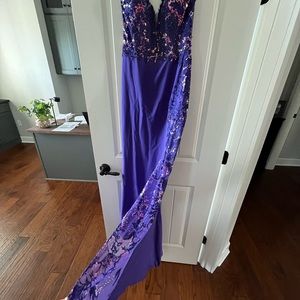 Designer Prom purple prom dress